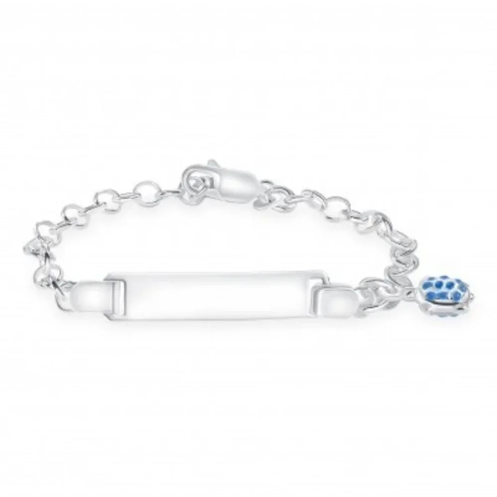 925 SILVER KIDS ID BLUE ENAMEL TURTLEBRACELET 6.25